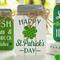 Glitzhome® 7" Set of 3 St. Patrick's Wooden Mason Jar Table decor